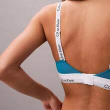 Calvin Klein Calvinklein Icon Cotton Modal Lightly Lined Bralette QF8504 - Teal Breeze - 查看 4