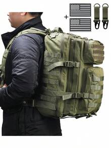 MOLLE Expandable Large Capacity Backpack With Adjustable Straps, Free Flag Patch + Quick Release  Hook, Multi-Compartment Storage Outdoor Hiking Bag - Multicolor - View 6