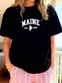 Maine---Est.-1820---Classic-Design---Classic-T-Shirt - 黑色 - 查看 3