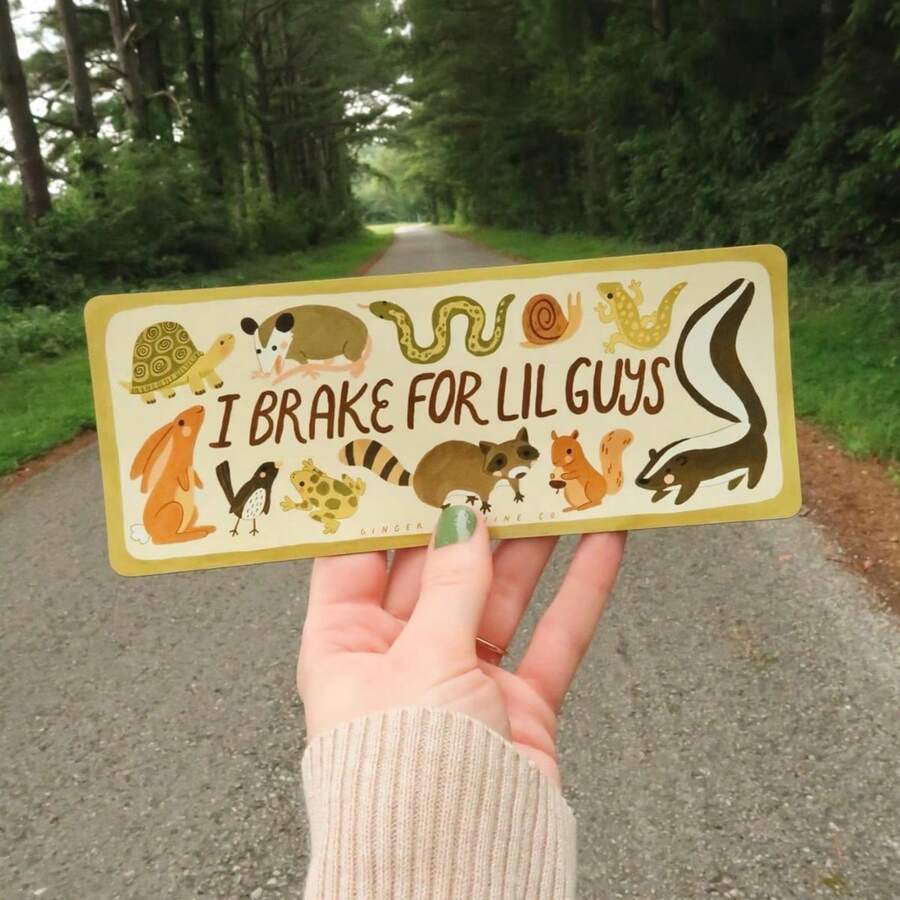Pegatina de coche "Freno por los talla grande pequeños" | Pegatina para parachoques adecuada para amigos - Pegatinas decorativas - Ver 1