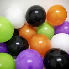 26pcs/Set Balloon With Ribbons, 10 Inch Black, Orange, White, Purple, Green Balloons For Party Decoration - Set - View 4