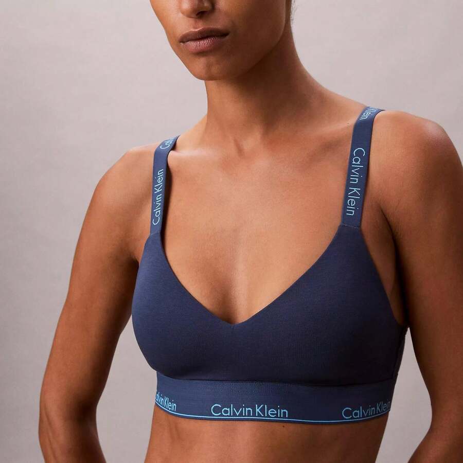Calvin Klein Calvinklein Icon Cotton Modal Lightly Lined Bralette QF8504 - 深色牛仔褲 - 查看 1