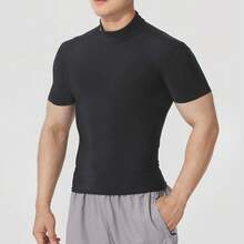 Under Armour UA ColdGear Men's Golf Base Layer Short-Sleeve Top - Black - View 3