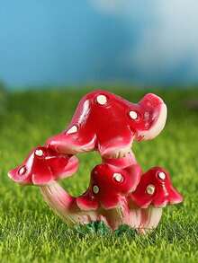 3 pièces Plantes en pot artificielles miniatures colorées en forme de champignon, décoration de paysage micro aquatique avec mousse, style aléatoire - A - View 4