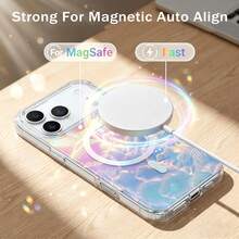 Nuevo estuche de teléfono transparente con baño de color degradado, compatible con iPhone 17e/17/17 Pro/17 Air/17 Pro Max, diseño magnético, adecuado para 16 Pro Max/15/14 Pro Max Plus, a prueba de golpes, anti-caída, anti-arañazos, adecuado para viajes, cubierta decorativa para vacaciones - Multicolor - Ver 5