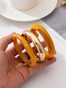 3 Design Inspired Circular Resin Bracelets With Personalized Layering, Suitable For Daily Wear And Gift Giving - Multicolor - View 1