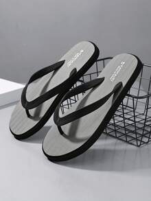 New Summer Men's Comfortable Lightweight Slippers, Casual Beach Flip Flops, Non-Slip Sandals - Grey - View 16