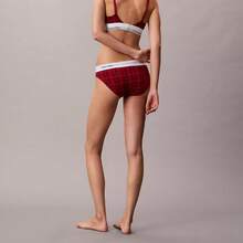 Calvin Klein Icon Cotton Modal Lightly Lined Triangle Bralette QF8498 - Dunn Plaid / Scooter - 查看 6