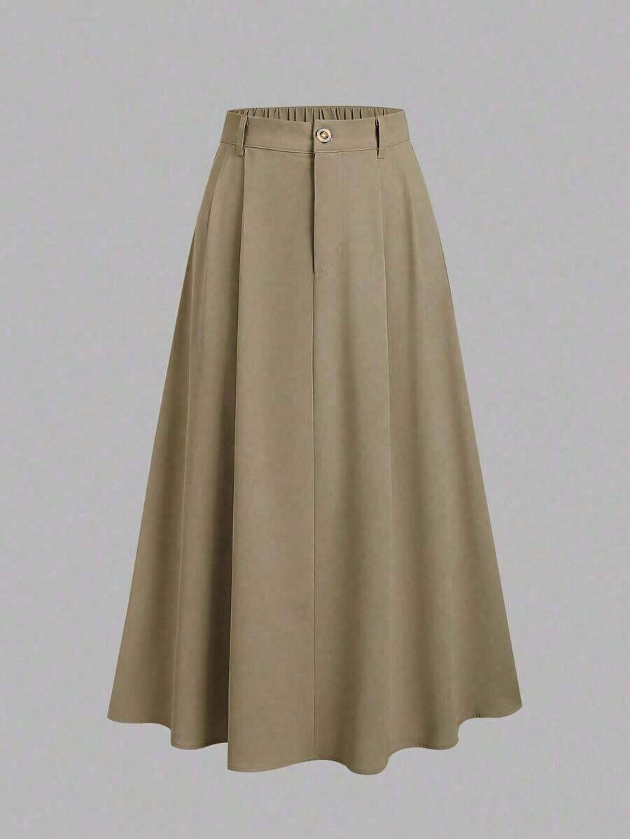 Women Midi Dresses - 卡其色 - 查看 1