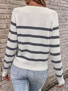 Suéter con estampado de rayas para otoño/invierno - Gris - Ver 7