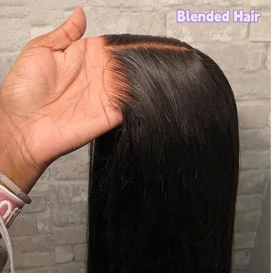 Tóc giả ren phía trước dài 8-34 inch, không cần keo, tóc Brazil nguyên chất, mật độ 200%, đã được cắt tỉa sẵn, có tóc con, kiểu tóc bob ngắn, vẻ ngoài tự nhiên, tóc giả tổng hợp chịu nhiệt, phù hợp cho nữ, quà tặng Giáng sinh.