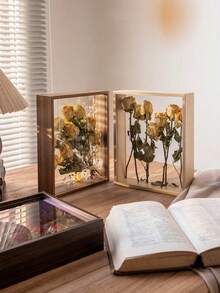 1pc Modern Minimalist Dried Flower Photo Frame, 3D Hollow Photo Frame DIY Display Stand Decoration Floating Frame, Wedding Anniversary Birthday Graduation Gift, Wall-Mounted Display (Frame Only) - Transparent Photo Frame - View 3