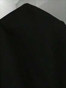Camisa de manga de murciélago de unicolor casual de vacaciones - Negro - Ver 4