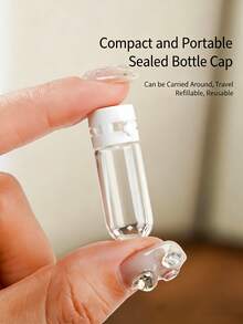 1.5ml/2ml/3ml Glass Sample Vials Set, 5/8pcs Leakproof Mini Liquid Bottles With White Caps, Portable Clear Cosmetic Containers, Refillable Travel Vials For Essential Oils, Perfume, Makeup Samples, Trip, Home Use, Reusable, Small Storage - Multicolor - View 3