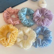 1pc Soft Pleated Flower Bud Scrunchie, Versatile Sweet Girl Fashion Hair Tie Hair Accessory Ponytail Elastics Rubber Bands - Multicolor - View 8