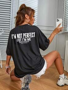 Camiseta de mujer para primavera y verano - Negro - Ver 4