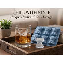 6er Set Mini Highland Kuh Silikon Eiswürfelformen, süße 3D Tier Eisform für Whiskey, Cocktails, Getränke, Desserts, Partyzubehör und Geschenke - Verschiedenfarbig - Übersicht 5