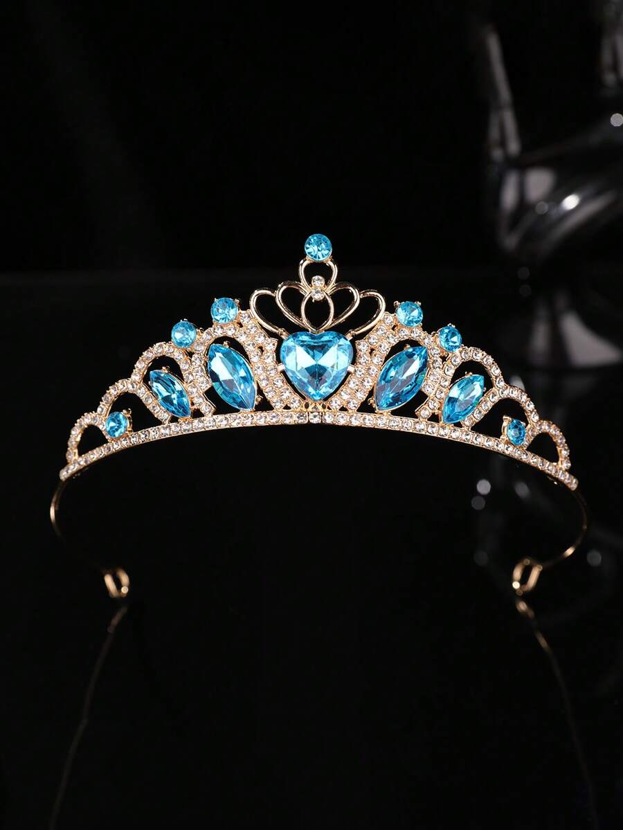 1 chiếc vương miện cô dâu pha lê vàng kiểu Âu và Mỹ, phụ kiện đội đầu cho váy cưới. - Kim Hồ Xanh - Xem 1