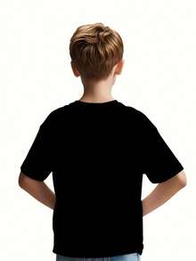 White Casual T-Shirt With Dinosaur Print For Kids, For Kindergarten Graduation, 4th Of July, Lightweight And Soft For Boys And Girls - Mauve Purple - View 5