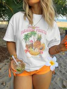 1 Piece Fruits Of Paradise: Coconut, Pineapple, Papaya 180g 100% Cotton - 白色 - 查看 7