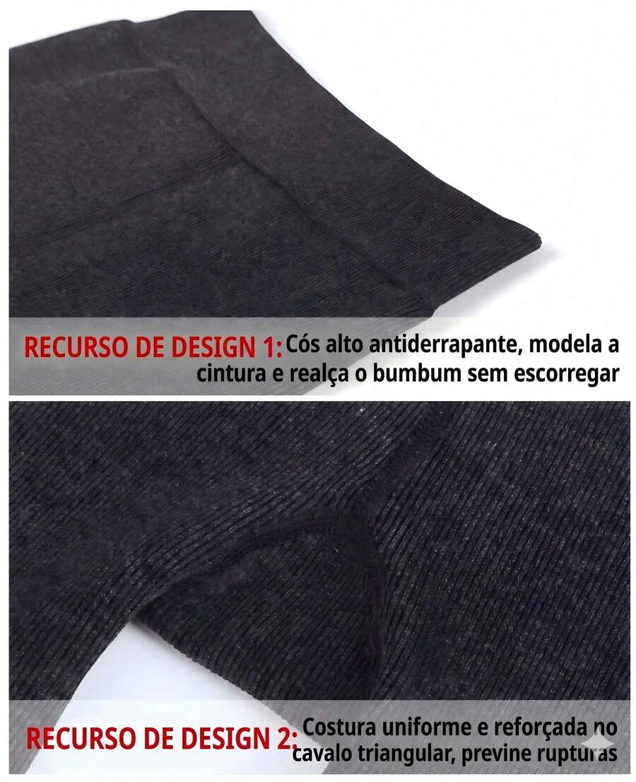 Women's Ribbed Ankle-Length Tights, Lined, Warm, With Full Foot Coverage, Elastic, Sizes 36 To 42. - Therefore 2pcs - View 1