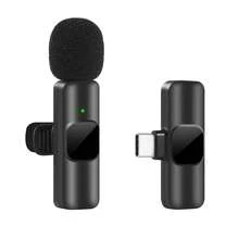 Micrófono de solapa inalámbrico K60 compatible con teléfonos inteligentes Android para grabación de video y audio, vlogging - Negro - Ver 10