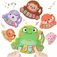 Interactive Animal Keyboard Music Toy - Sensory Development And Cognitive Training Function, Made Of ABS Material, Bright Colors, Durable | Children's Music Keyboard With Animal Buttons And Interactive Sound Effects - Sensory Learning - Multicolor - View 2