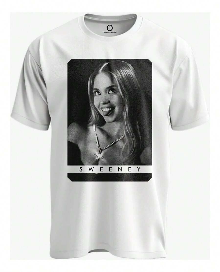 Sydney Sweeney Poster T-Shirt - White - View 1