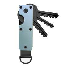 Organizador de llaves Llavero compacto Llavero de metal Estuche para llaves minimalista Llavero para llavero asegura 1-5 llaves - fibra de carbono - Ver 7