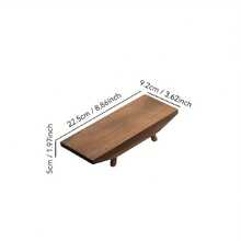 1pc Rectangular Decorative Tray, Thick Wooden Fragrance & Storage Tray, Jewelry Tray, Entryway Display Tray, Suitable For Desk, Entryway, Bathroom - Brown - View 7