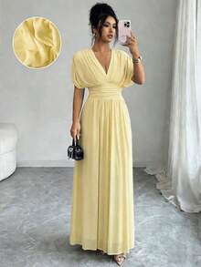 Women Midi Dresses - 鵝黃 - 查看 4