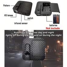 2-Pcs Automatic Induction Door Welcome Light With Logo Projection - Battery Powered (Product Without Battery), Automatic Induction Decorative Door Foot Atmosphere Light, Suitable For Audi, Opel, Peugeot, Renault, Chevrolet And Other Models, The Most Fashionable Gift - Carbon Fiber Version - View 6