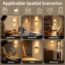 Crystal Sensor Wall Light, Acrylic Wall Light, USB Night Light, Wall Light Decoration Lighting, Wireless Wall Light, Battery Powered Alloy Design, Rechargeable Magnetic Night Light, Suitable For Hallway, Kitchen Cabinet And Room Decoration - Round Crystal - View 10