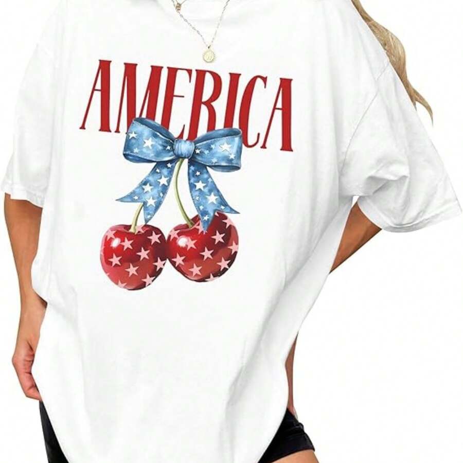 Camiseta estampada, algodón puro, cuello redondo, camisa de moda neutral, creativa, blusa casual de verano para hombres y mujeres, camiseta suave y cómoda, - Blanco - Ver 1