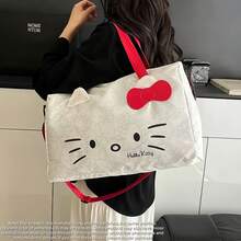 (Sanrio) 1 chiếc - Túi du lịch Hello Kitty thời trang, dung tích lớn, kiểu dáng ngắn, túi công tác, túi đeo vai thường ngày, túi xách hoạt hình dành cho nữ, màu hồng và đen dễ thương, phù hợp cho công tác, thể thao và tập luyện. Có ngăn đựng thẻ hành lý ở phía sau, tiện lợi mang theo. Túi du lịch đa năng này phù hợp cho cả nam và nữ, là lựa chọn lý tưởng cho các chuyến du lịch nghỉ dưỡng. - Xem 14