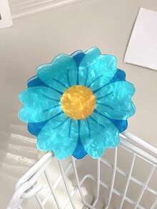 1pc Sweet Sunflower Acetate Flower Hair Claw, Minimalist Fresh Ponytail Clip, Bun Updo Hair Accessory For Summer Beach Vacay Hair Clips - Multicolor - View 7