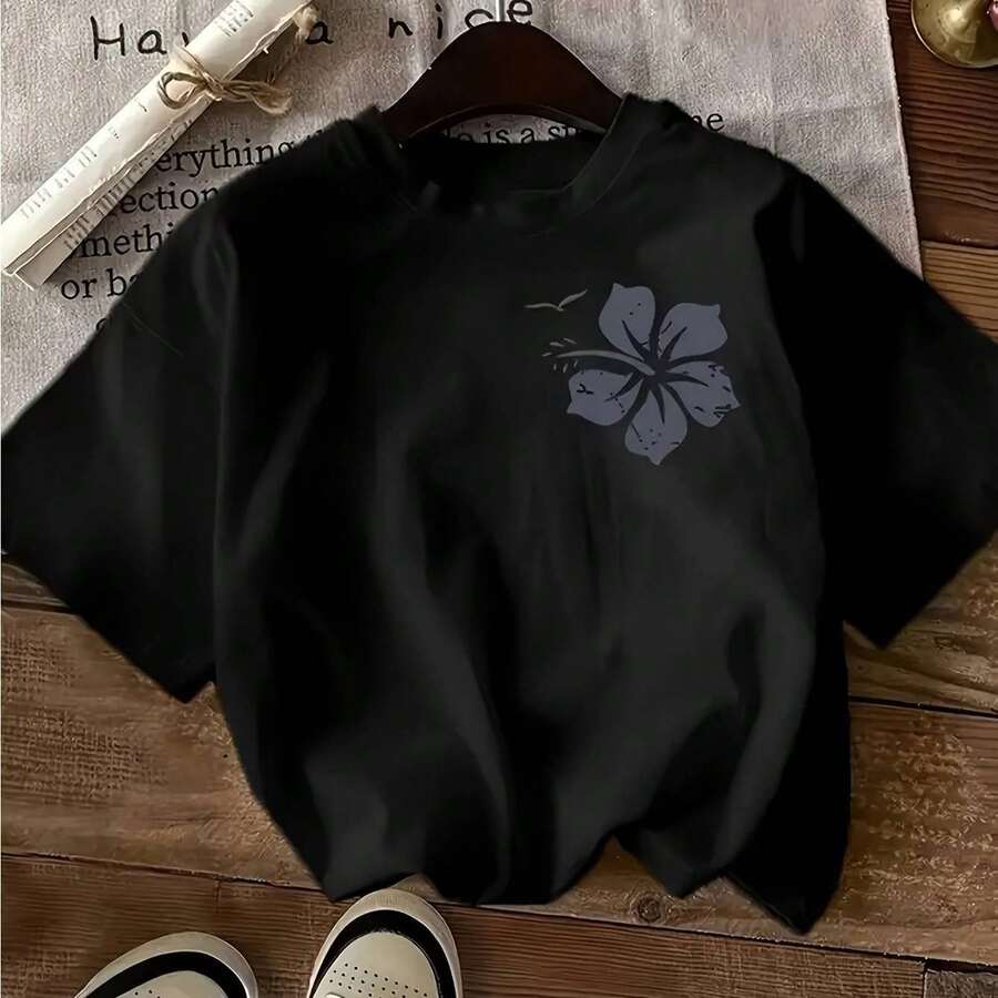 Camiseta para Mujer con Estampado de Diente y Pasta Dental, Manga Corta - Negro - Ver 1