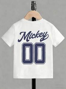 Boys' Disney Cool Athletic-Style T-Shirt - Featuring A Disney Mickey Mouse Baseball Graphic Print. A Casual, Short-Sleeve Tee That Is Soft, Breathable, And Comfortable-Perfect For Everyday Wear And Theme Park Outings. - trắng - Xem 3