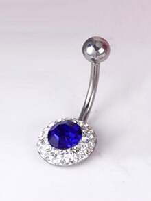 1pc Skin-Friendly Hypoallergenic 5A Zirconia Titanium Steel Navel Piercing Ring, Sparkling Zirconia Mud Ball Navel Ring, Heart Shaped Navel Stud, Colorful Zirconia Unisex Body Piercing Jewelry - Heart-shaped Belly Button Ring - View 11