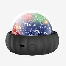 Luz nocturna de proyección de galaxia de dinosaurio 2 en 1, lámpara de proyección de luna y estrellas, rotación de 360°, luz LED de dormitorio con cambio de color, regalo de decoración de habitación - RGB - Ver 13