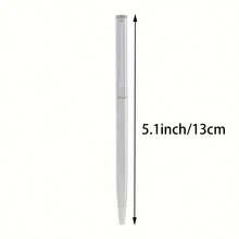 5pcs Elegant Silver Ballpoint Pens - Durable, Medium Tip, Twist Action, Smooth Writing, Suitable For Adults 14+ | Perfect Choice For Office And Gift Packaging, Back To School - Multicolor - View 6