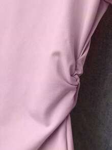 Set de 3 piezas de blusas para mujer para exteriores, en rojo, negro y blanco, nuevas llegadas de verano, camiseta ajustada con pliegues, de estilo elegante y versátil, de vuelta al colegio, que llama mucha la atención, camiseta de manga corta de v - Multicolor 6 - Ver 3