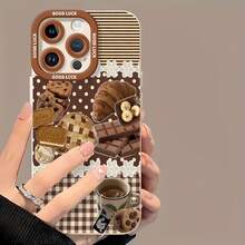 Café temático de postres Brown Parisfunda de teléfono Fundas compatibles con ,Apple,VIVO,OPPO,,, y Honor.Fabricadas en silicona TPU,ofrecen protección contra golpes y caídas.regalos para mamá - Blanco - Ver 2