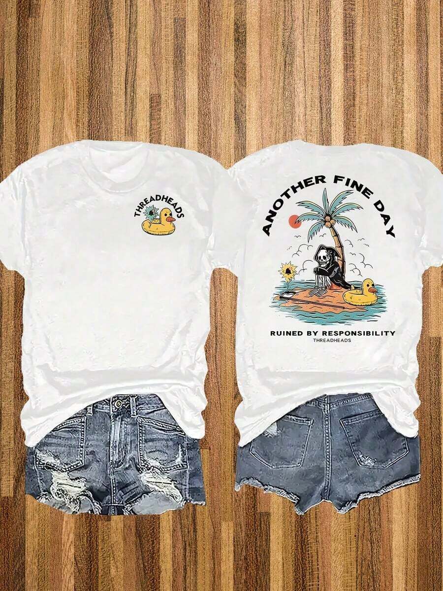 Summer Clothing, 1 Piece, Women's T-Shirt With Zion National Park Graphic, Utah Landscape, Summer Vacation Style, Short Sleeve T-Shirt, Casual, For Outdoor Hiking - 白色 14 - 查看 1