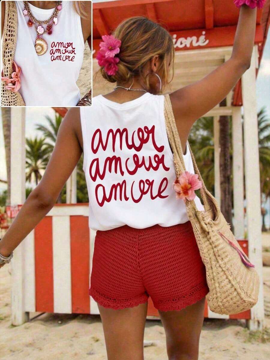 LUNE Top Casual de Talla Grande con Estampado Tropical, Ideal para Actividades de Ocio Diarias. - Blanco 2 - Ver 1