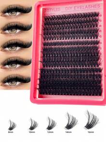 280/300 C Curl Cụm mi giả riêng lẻ, Mi giả lông chồn dày, mềm mại, Mi nối, Cụm mi trang điểm, Mi giả riêng lẻ, Mi giả, Mi giả - C - Xem 2