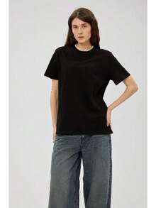 The Most Popular Women's T-Shirt Of 2026! A , Youthful, Lightweight, And Casual Short-Sleeved T-Shirt With An Adjustable Fit. The Material Is Durable And Reliable! - 純黑1 - 查看 2