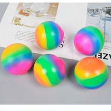 1pc. Rainbow Stress Relief Ball Toy Slow Rebound Squeeze Toy, Cheese Squishy, Squishy Dumpling, Fidget, Squishy - A - View 3