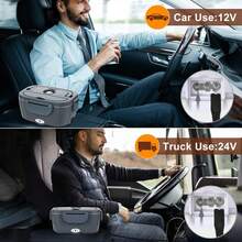 SOHIDA 1.5L Electric Lunch Box Food Heater, Heated Lunch Box For Adults 12V/24V/110V Portable Food Warmer LunchBox For Car Truck Work Driver Valentine's Gift For Men Women - US A Type Plug(110-127V) - View 4