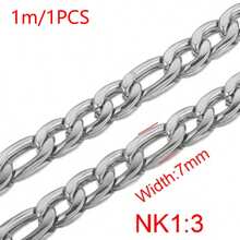 1m 304 Stainless Steel 18K Gold Plated Flat Cuban Chain, Flat Paperclip Style, DIY Handmade Bracelet Necklace Jewelry Accessories - Chain - View 9
